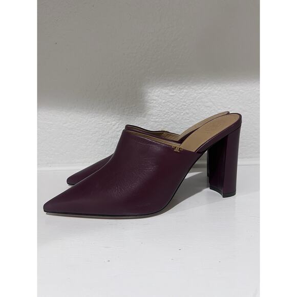 Tory Burch Penelope Mule Pointy Toes Burgundy Size 9 - Picture 3 of 8